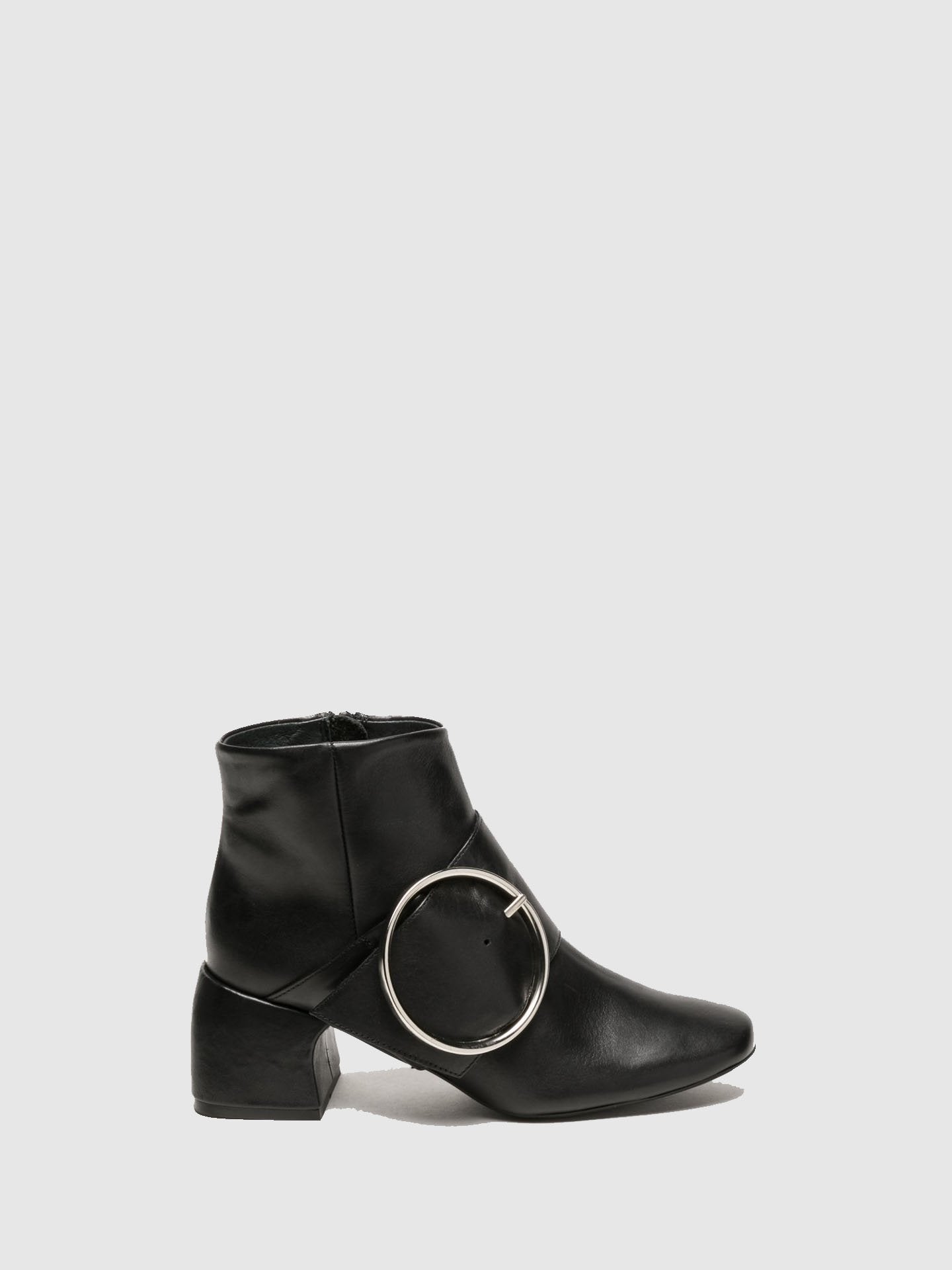 Foreva Black Buckle Ankle Boots